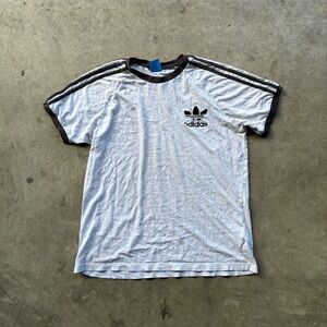 Adidas White Tee with Black Accents